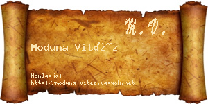 Moduna Vitéz névjegykártya